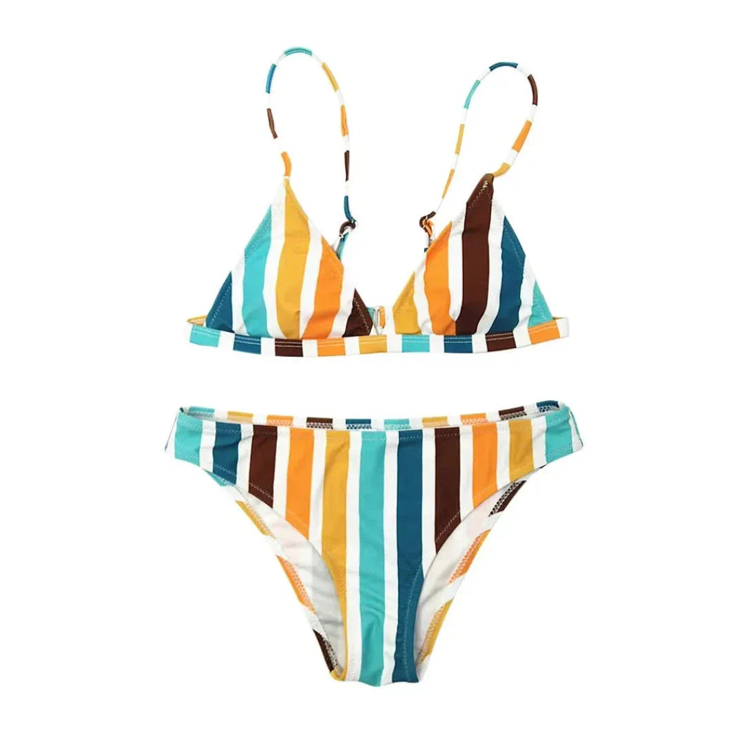 Capri Stripe Triangle Bikini Set