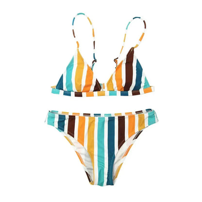 Capri Stripe Triangle Bikini Set