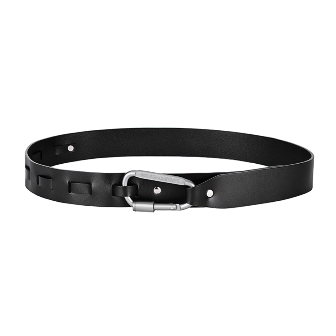Steel Carabiner Leather Belt - TrendAura