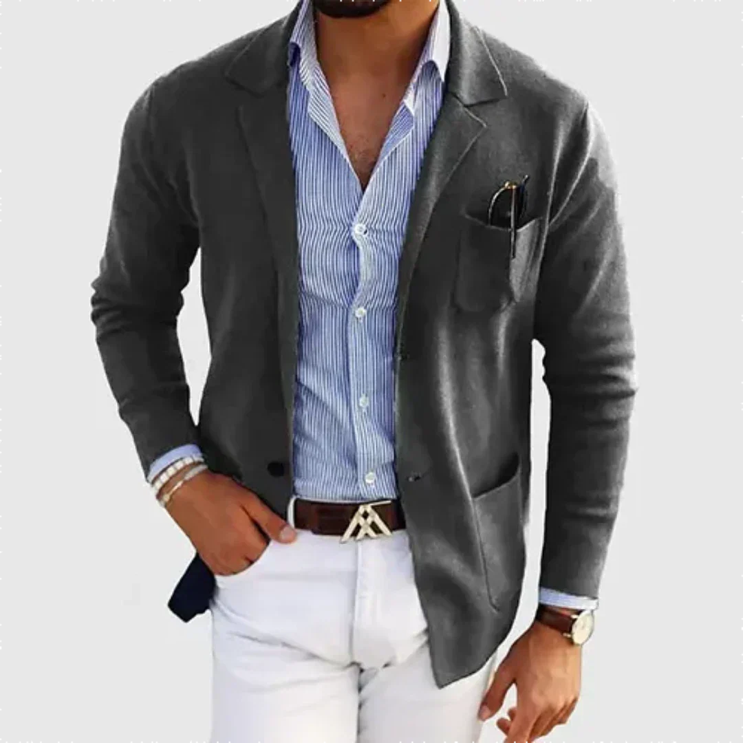 Men's Single-Breasted Blazer With Tailored Fit For Professional Comfort And Versatility