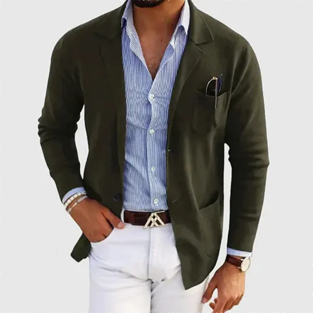 Men's Single-Breasted Blazer With Tailored Fit For Professional Comfort And Versatility