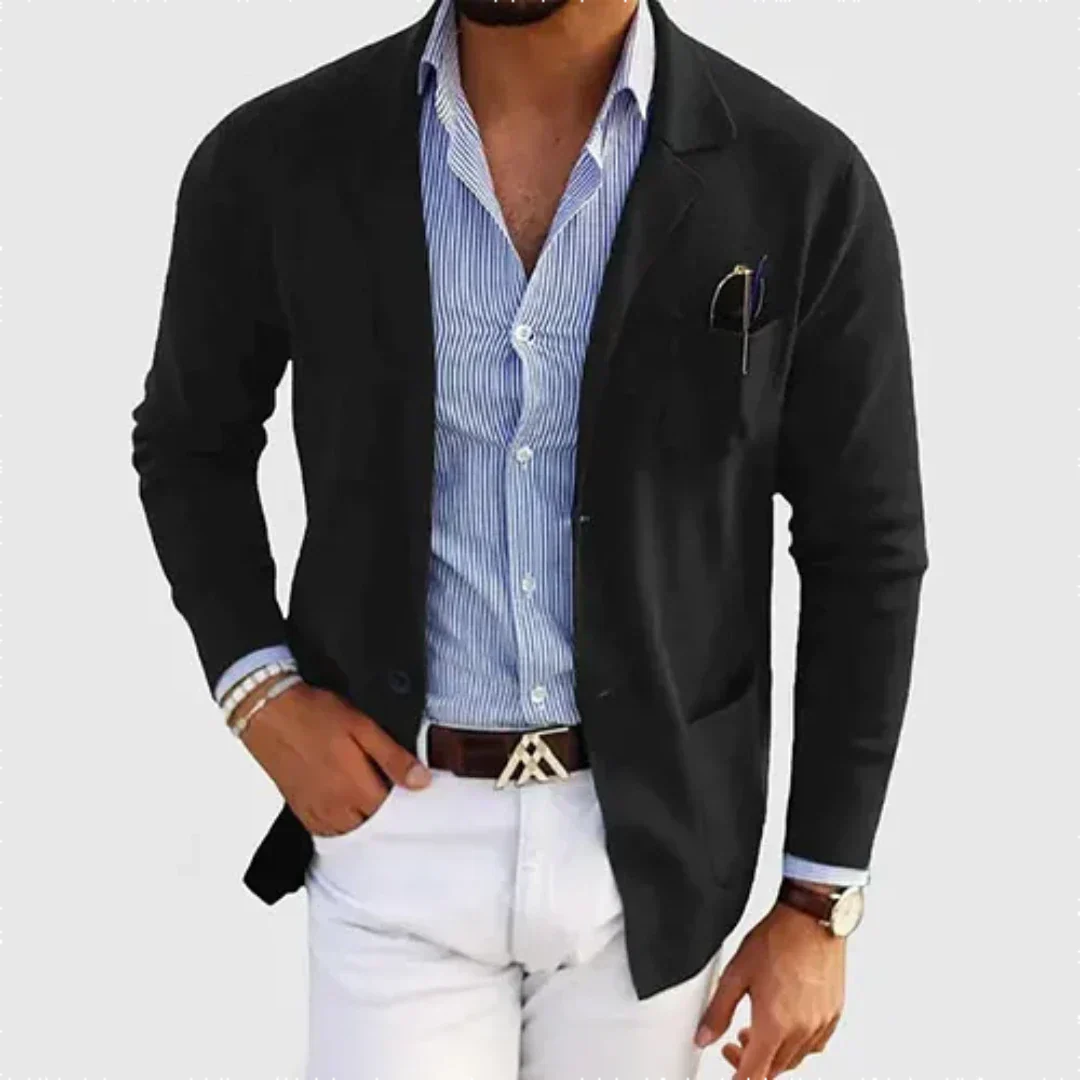 Men's Single-Breasted Blazer With Tailored Fit For Professional Comfort And Versatility