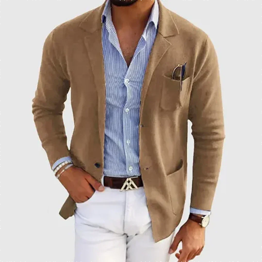 Men's Single-Breasted Blazer With Tailored Fit For Professional Comfort And Versatility