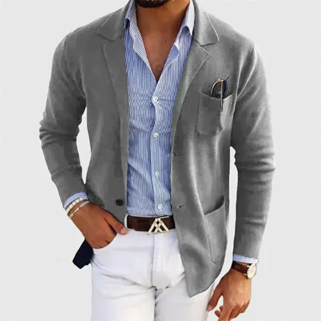 Men's Single-Breasted Blazer With Tailored Fit For Professional Comfort And Versatility