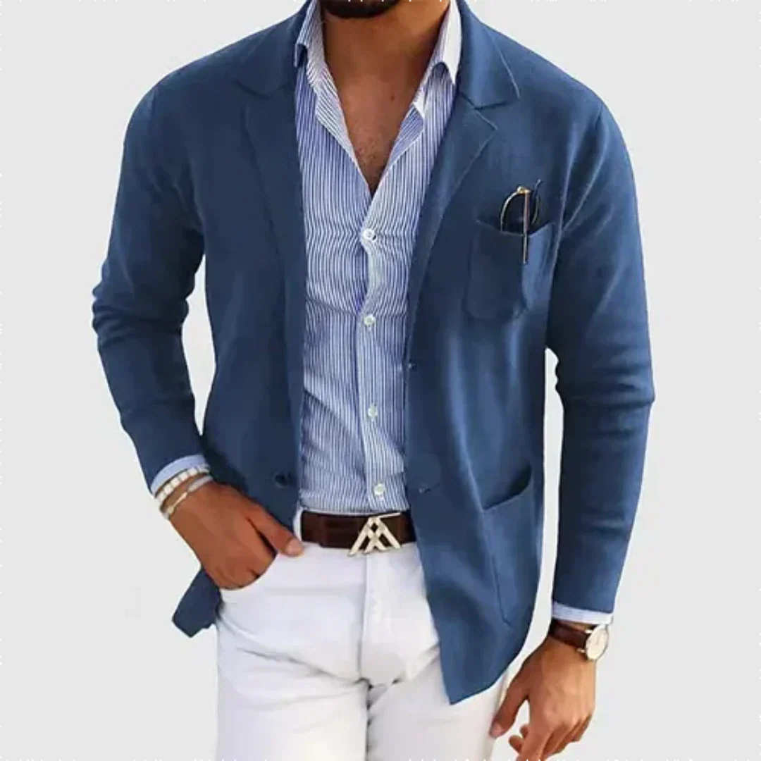 Men's Single-Breasted Blazer With Tailored Fit For Professional Comfort And Versatility
