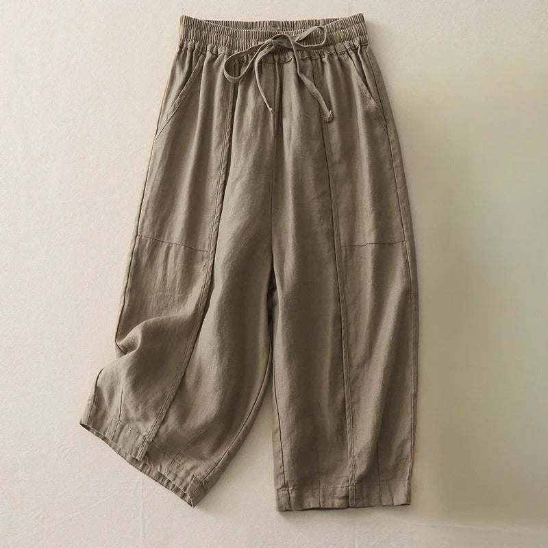 Sofia Tapered Relax-Fit Linen Pants