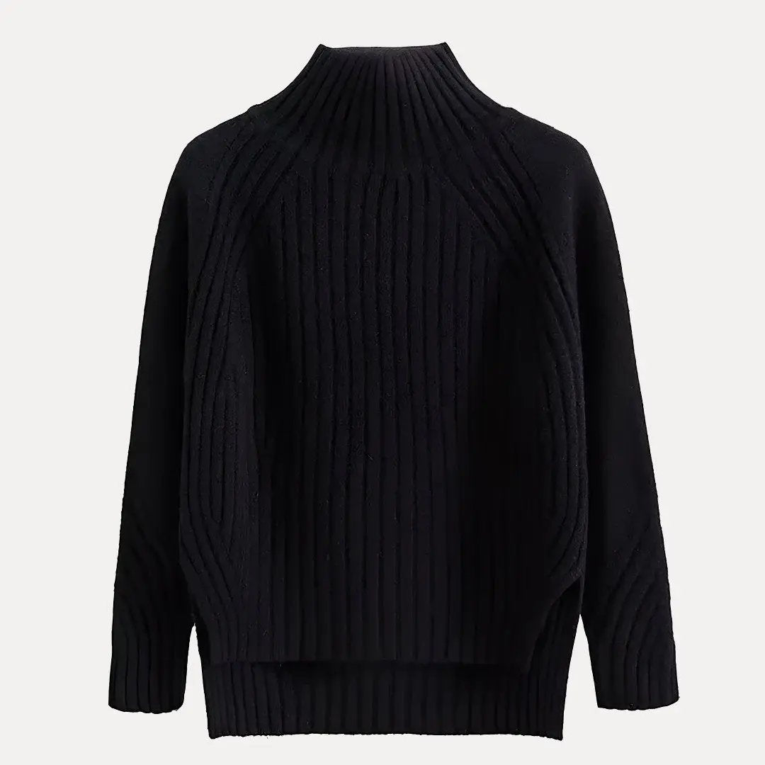 Charlotte Side-Slit Turtleneck Sweater