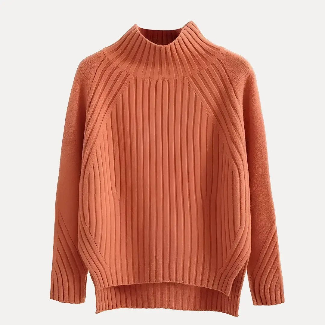Charlotte Side-Slit Turtleneck Sweater
