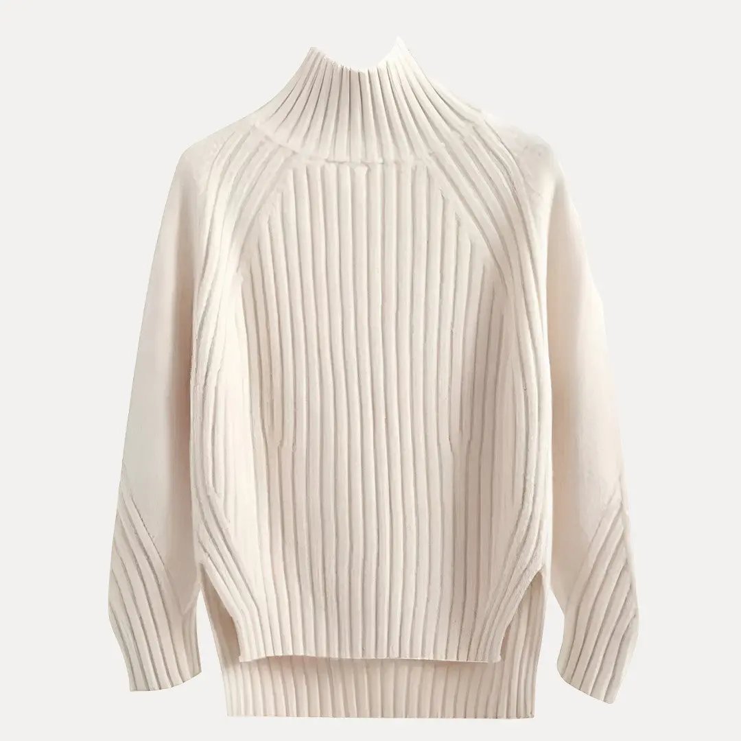 Charlotte Side-Slit Turtleneck Sweater