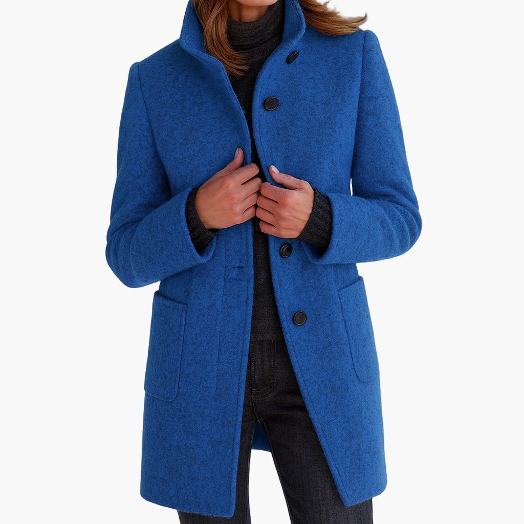 Women's Classic City Coat with Stand-up Collar – Elegant Everyday Coat for Autumn and Winter