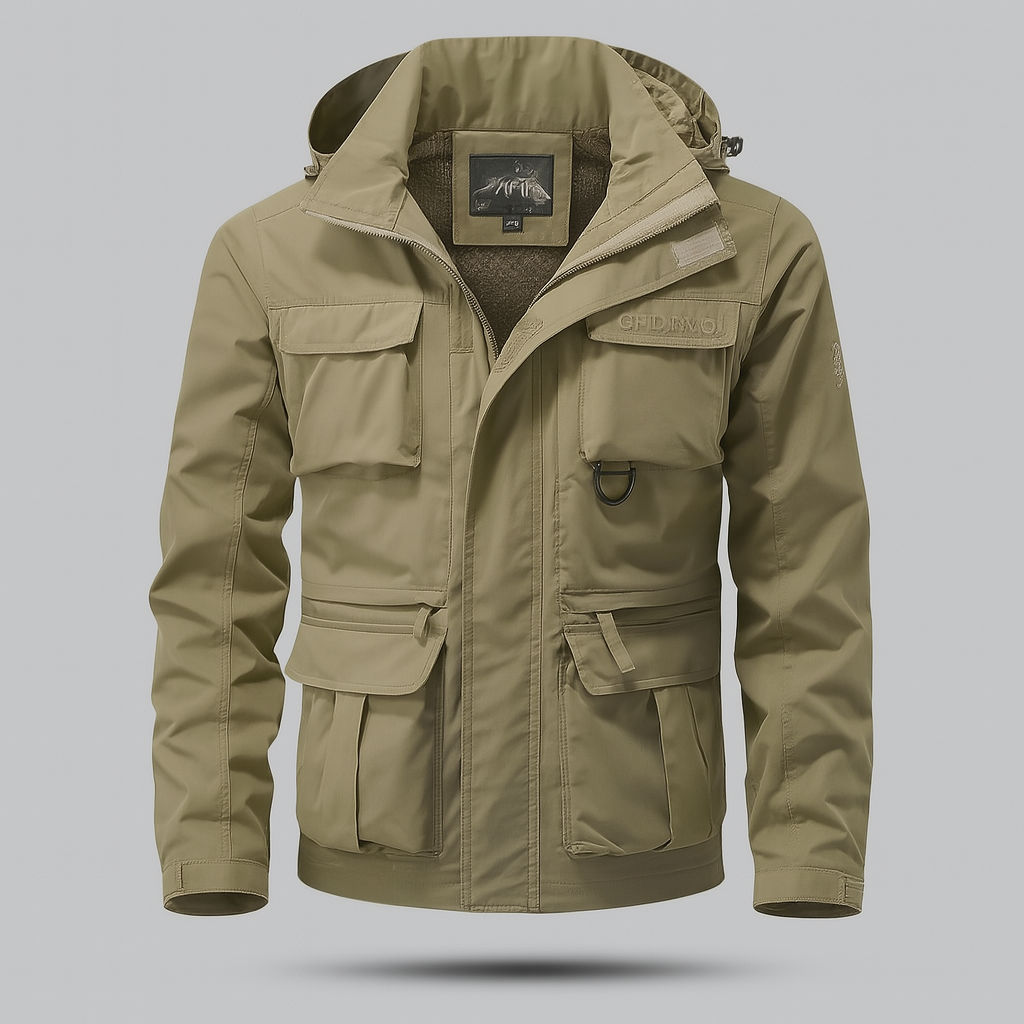 Weather Ready Men's Winter Military Style Coat With Rugged Details And Structured Fit