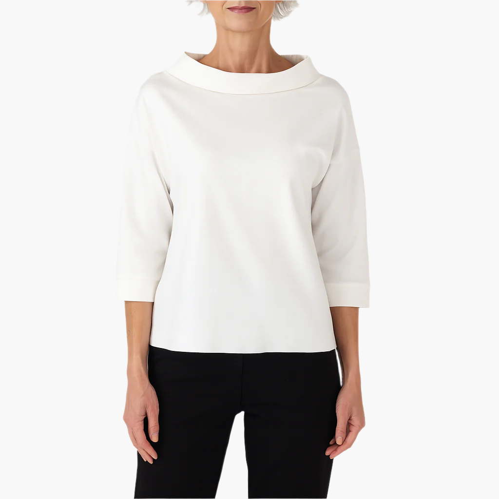 Women's Elegant Top with Stand-up Collar – Stylish Basic for Everyday and Special Occasions