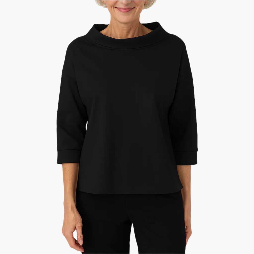 Women's Elegant Top with Stand-up Collar – Stylish Basic for Everyday and Special Occasions