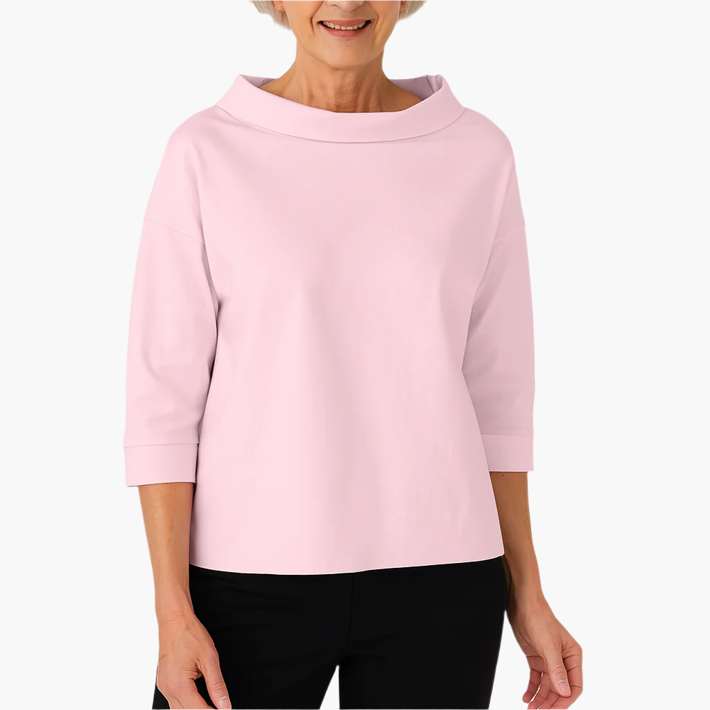 Women's Elegant Top with Stand-up Collar – Stylish Basic for Everyday and Special Occasions