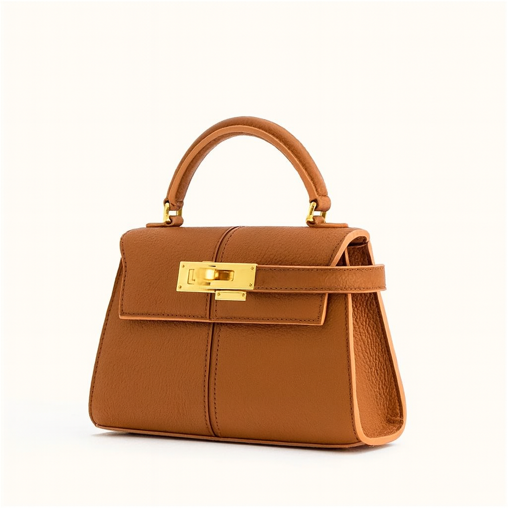 TrendAura Rhode Mini Crossbody Bag - Compact Denim Texture With Top Handle And Detachable Strap