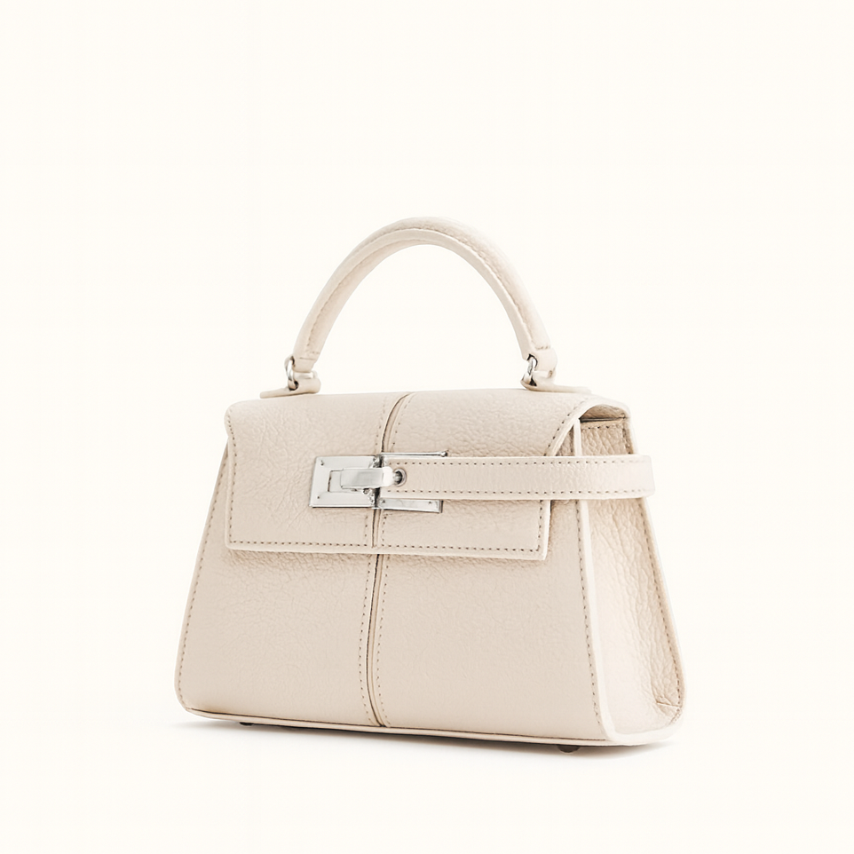 TrendAura Rhode Mini Crossbody Bag - Compact Denim Texture With Top Handle And Detachable Strap