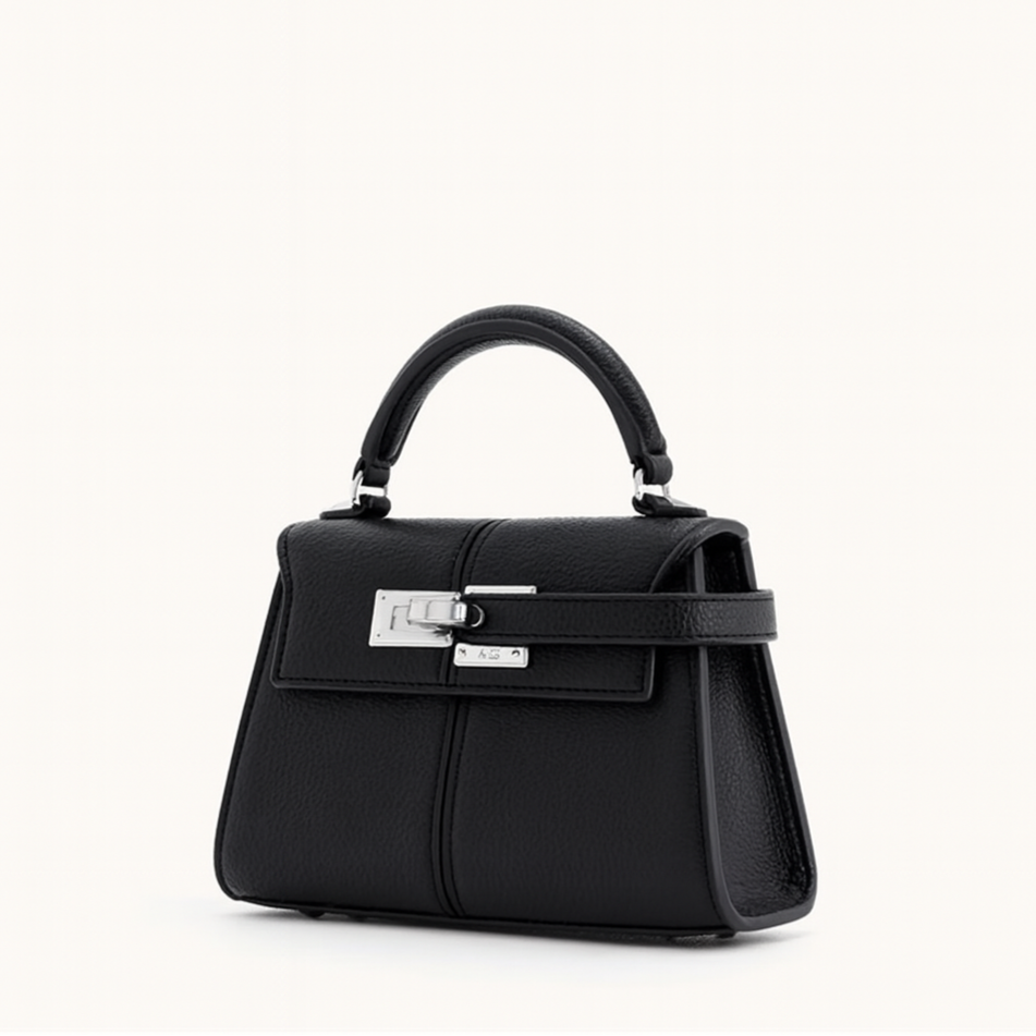 TrendAura Rhode Mini Crossbody Bag - Compact Denim Texture With Top Handle And Detachable Strap