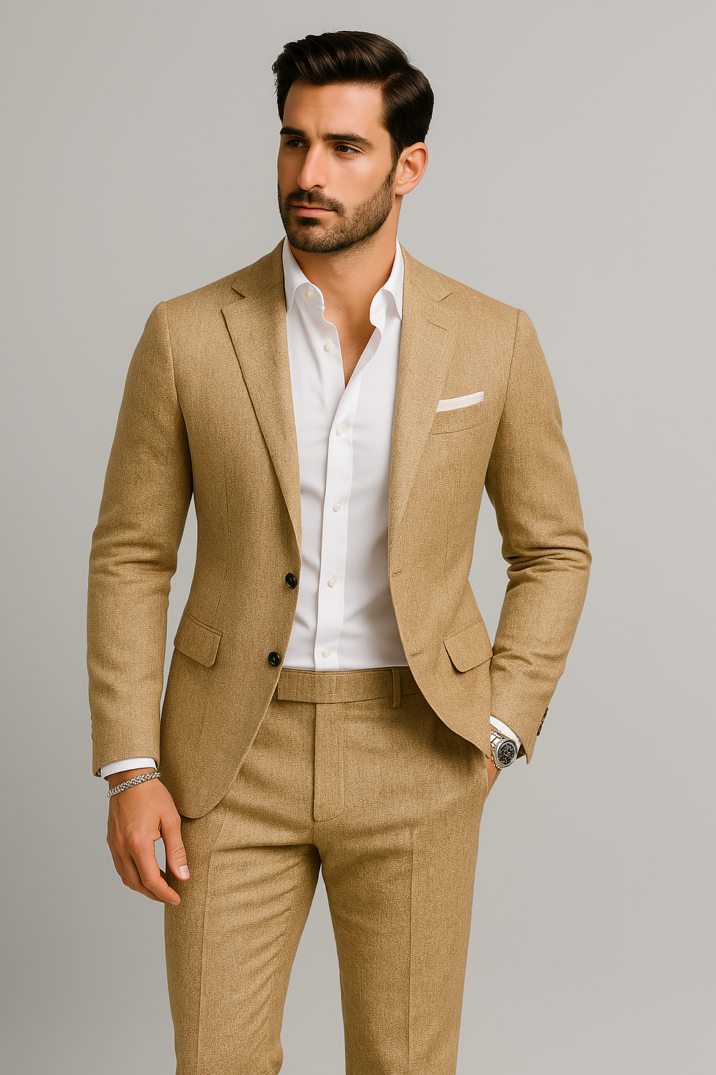 TrendAura | Elegant Linen Suit for Men