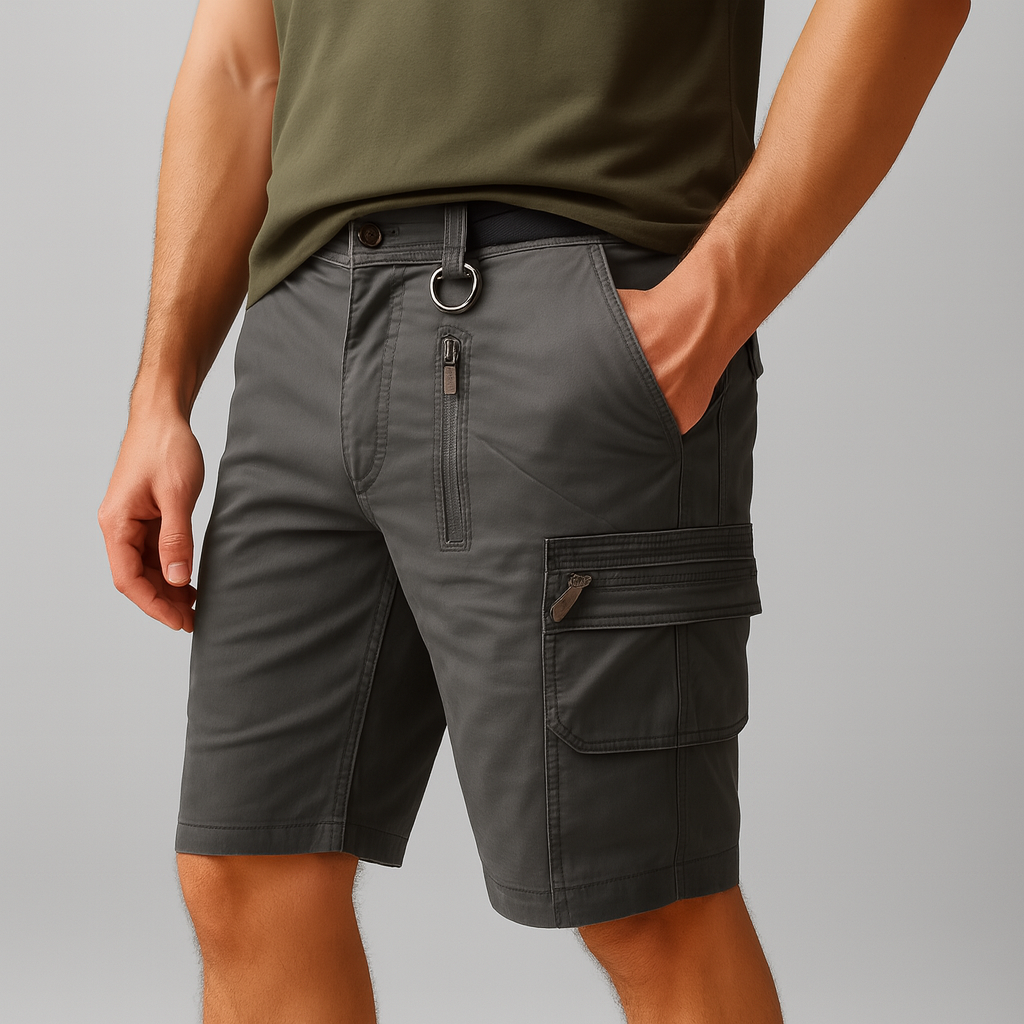 Mens Utility Cargo Shorts Multi Pocket Comfort For Everyday Adventures Relaxed Fit Versatile Storage