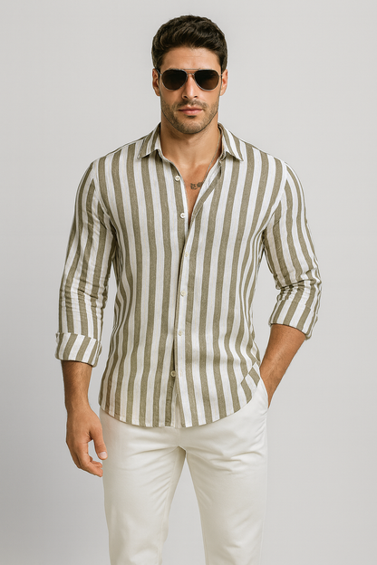 TrendAura | Men’s Striped Summer Shirt