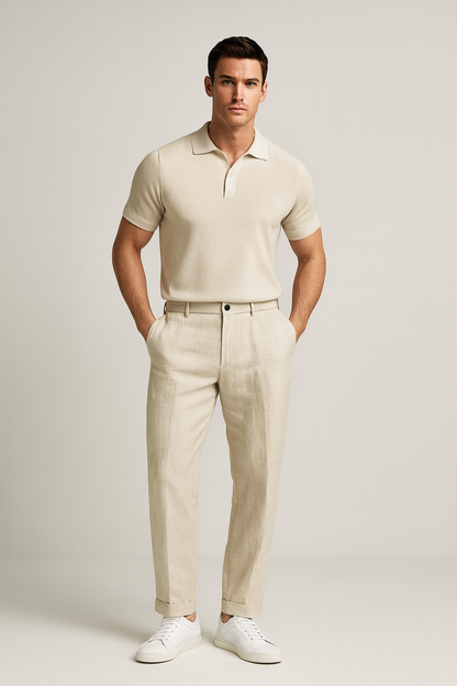 Men's Linen Trousers Lightweight Breathable Comfort For Warm Weather And Everyday Style