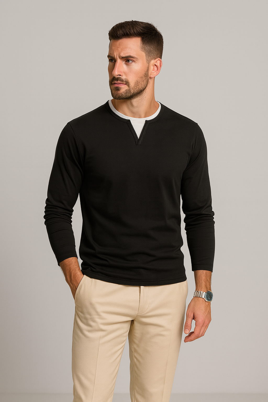 TrendAura | Premium Cotton V-Neck Jumper
