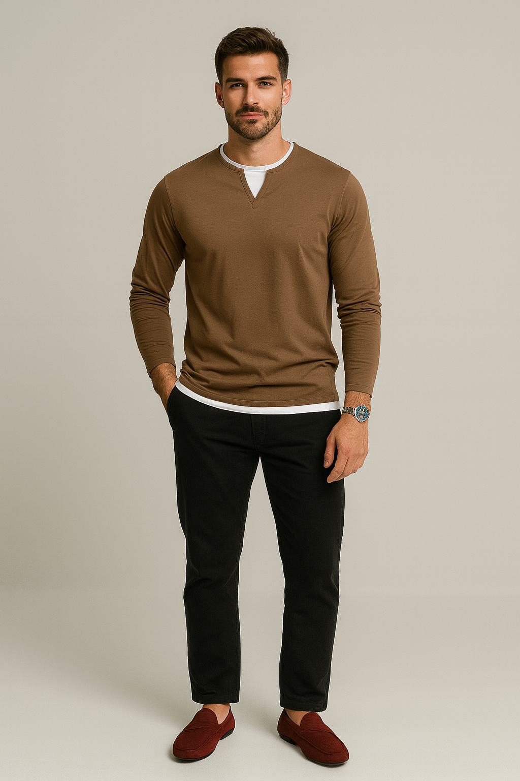 TrendAura | Premium Cotton V-Neck Jumper