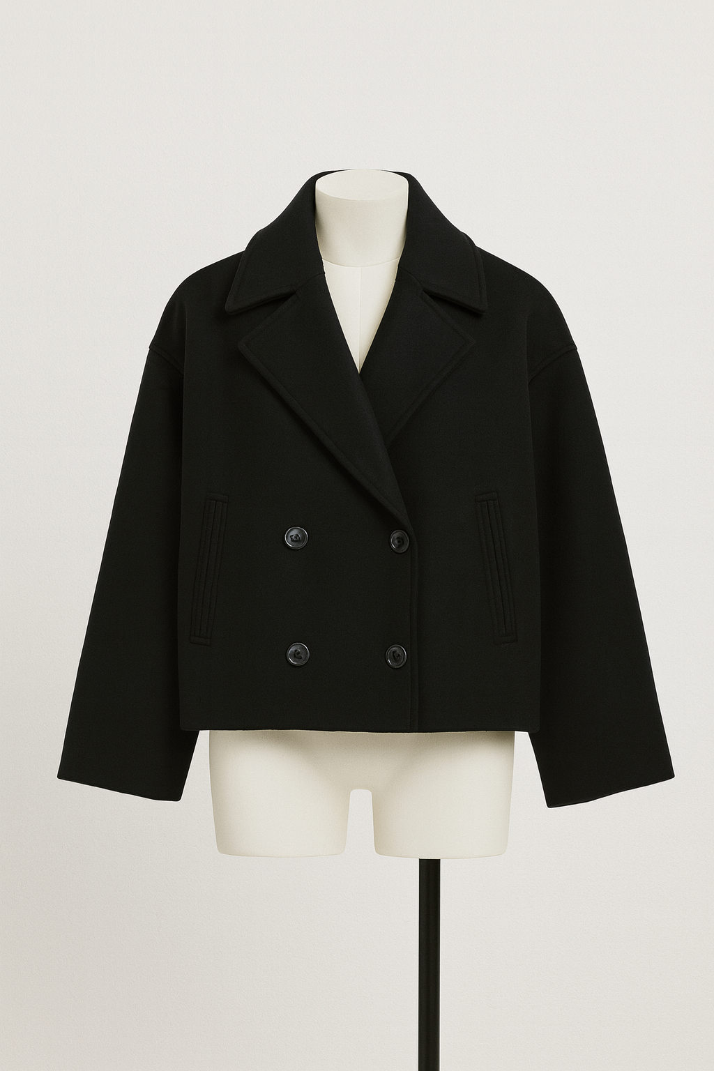 TrendAura | Double-Breasted Wool Jacket