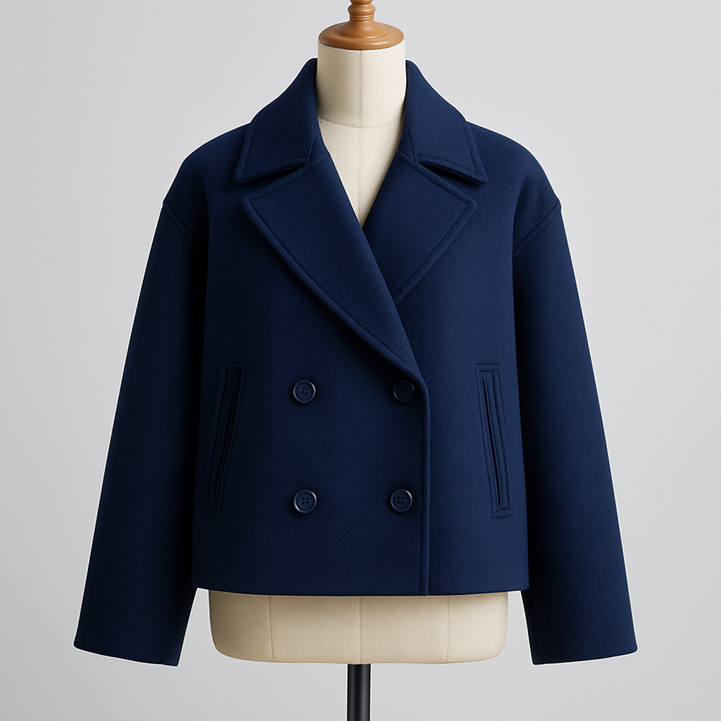 TrendAura | Double-Breasted Wool Jacket