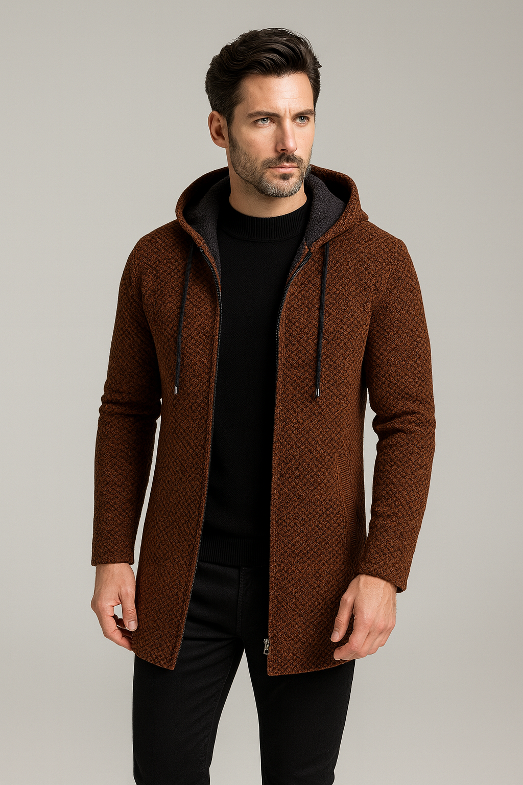 TrendAura | Ronnie Longline Hooded Cardigan