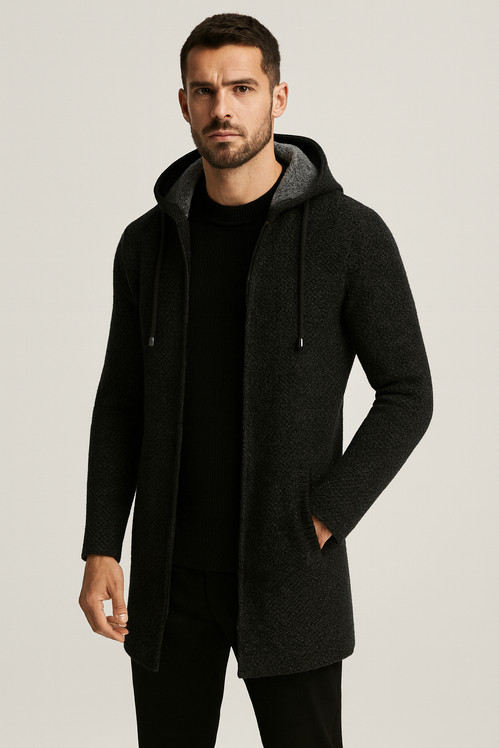 TrendAura | Ronnie Longline Hooded Cardigan