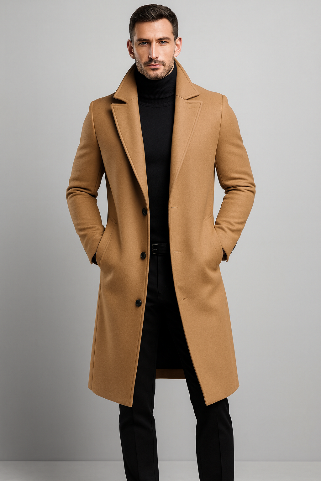 TrendAura | Classic Wool Overcoat for Men