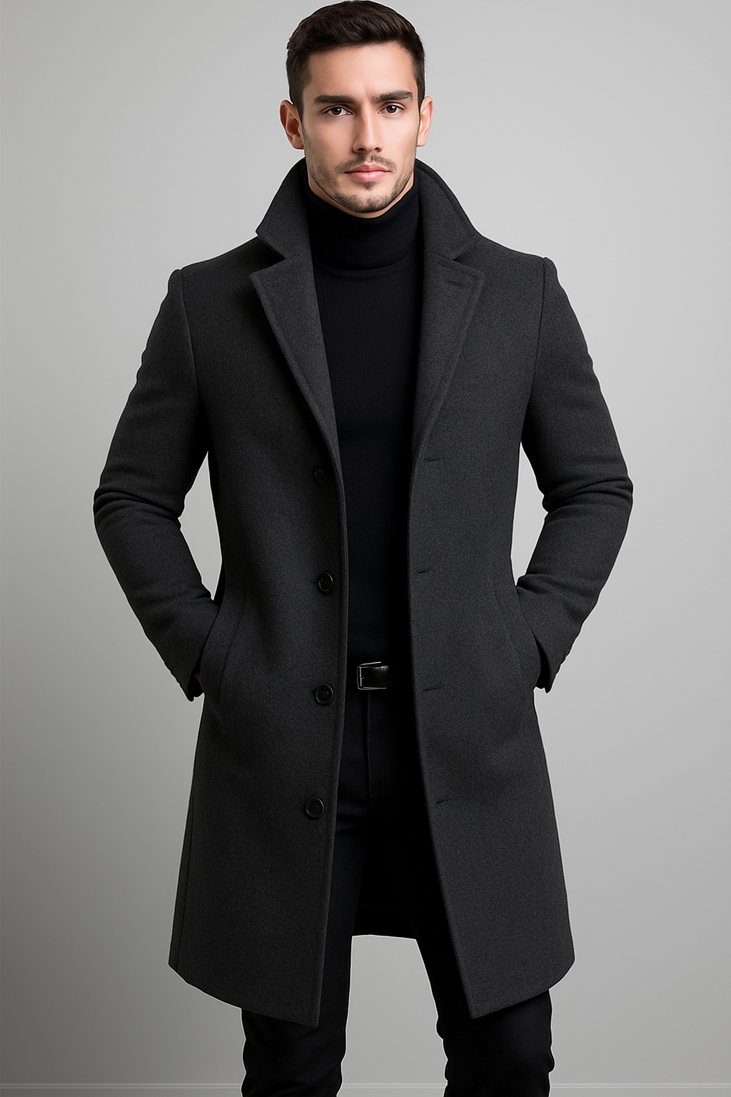 TrendAura | Classic Wool Overcoat for Men