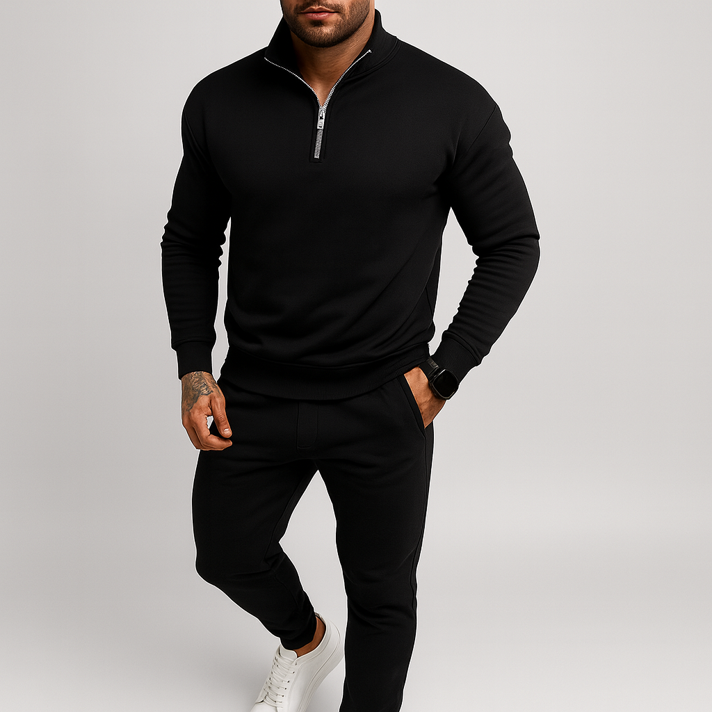 TrendAura | Men's Half-Zip Tracksuit Set