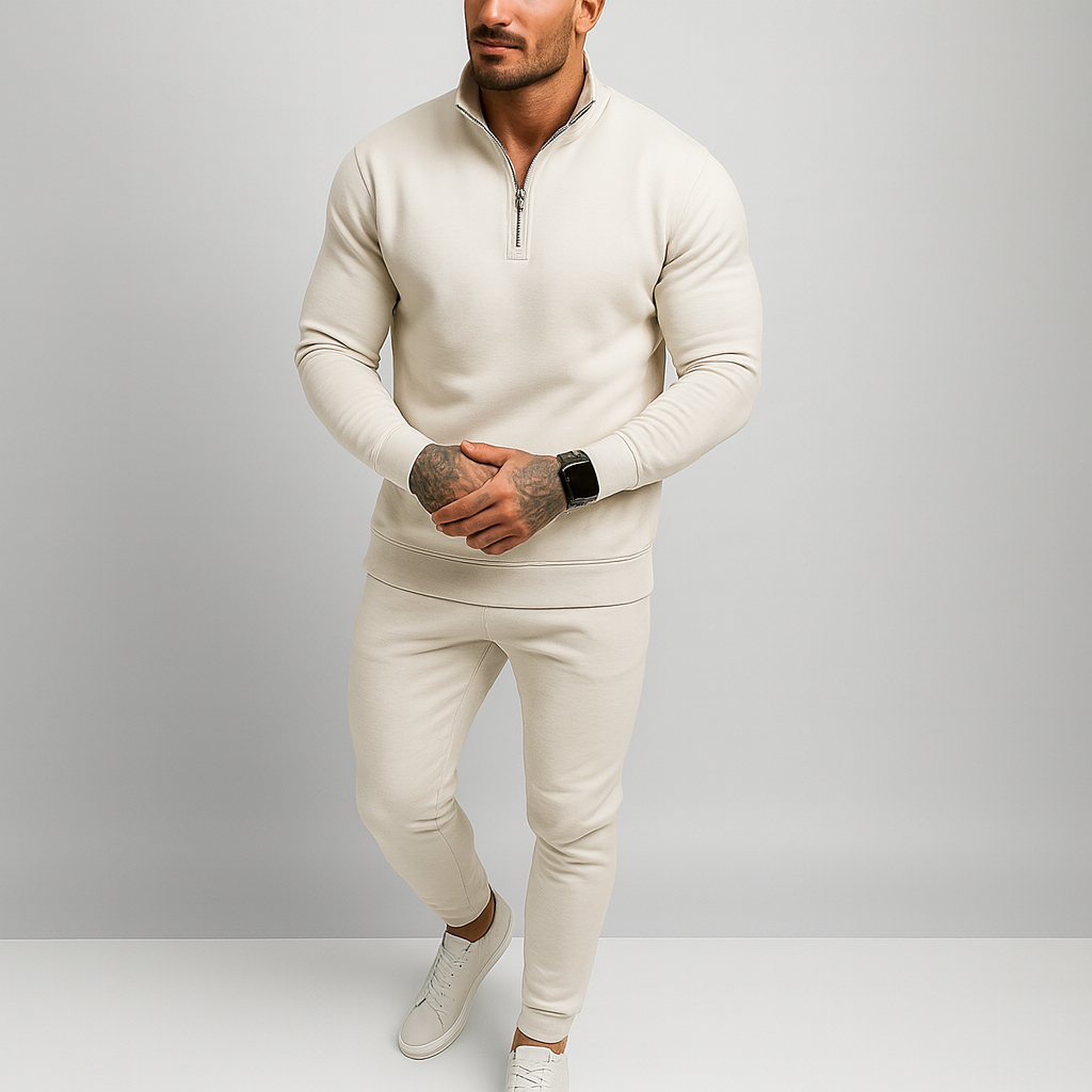 TrendAura | Men's Half-Zip Tracksuit Set