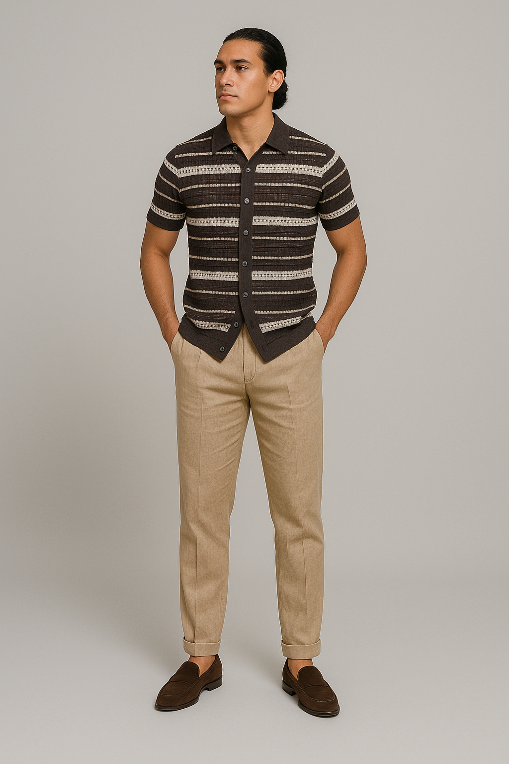 TrendAura | Classic Summer Striped Polo Shirt
