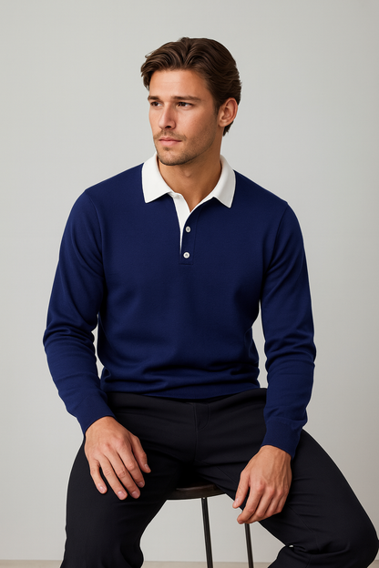 TrendAura - Refined Elegant Polo Pullover