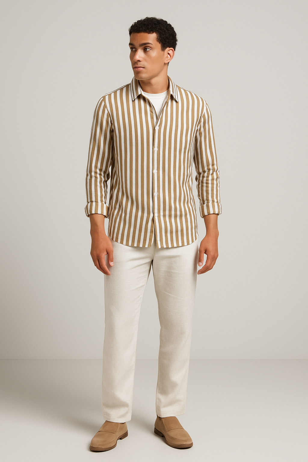 TrendAura – Striped Summer Shirt for Men