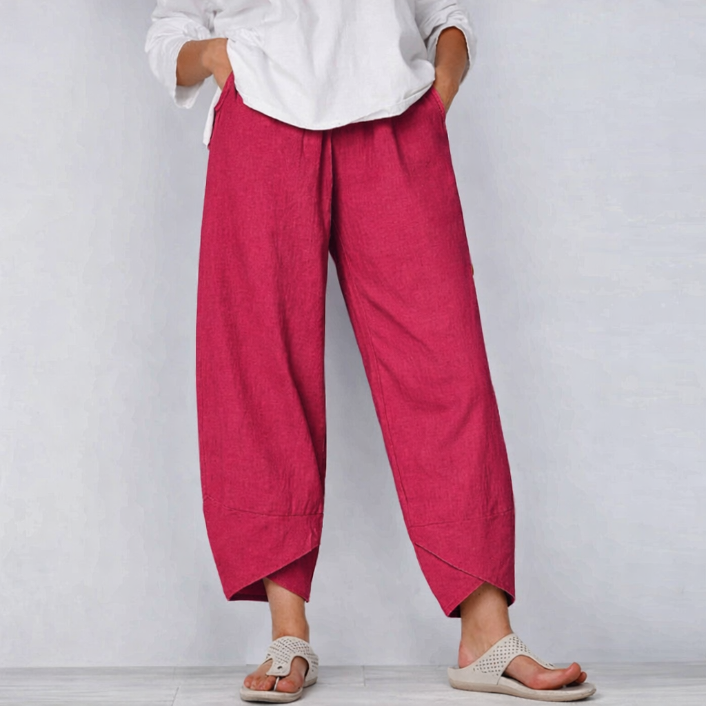 Women's Summer Trousers with Lightweight Fabric and Relaxed Fit