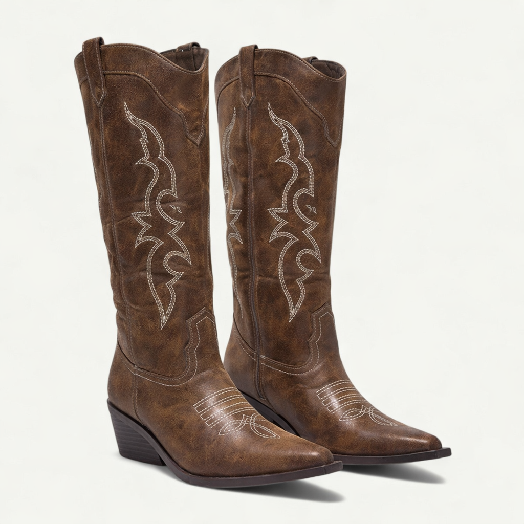 Women's Calf High Pointed Toe Boots with Durable Design and Classic Style