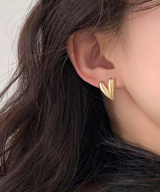 Boucles d'oreilles à tige chics en or et cuivre doré Love - TrendAura