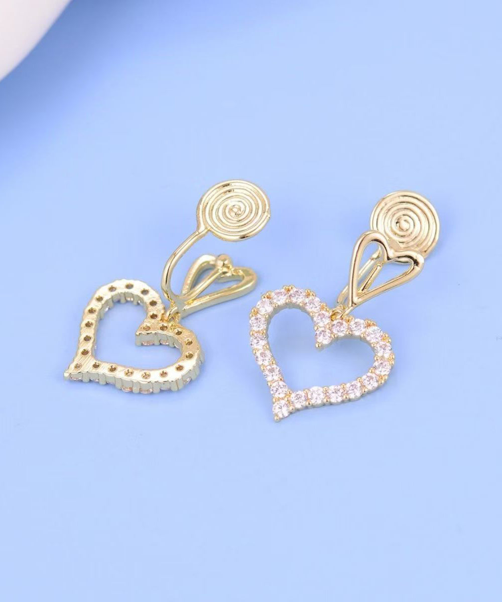 Boucles d'oreilles pendantes chics en argent sterling doré et zircons ajourés - TrendAura