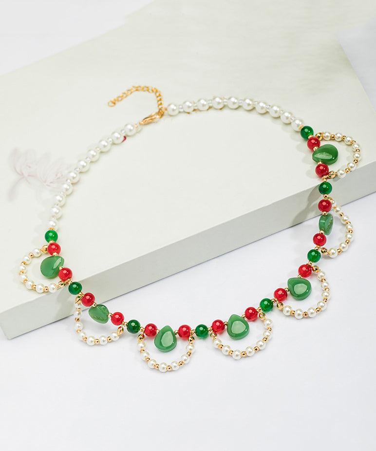 Collier pendentif chic en alliage de cuivre multicolore avec perles - TrendAura