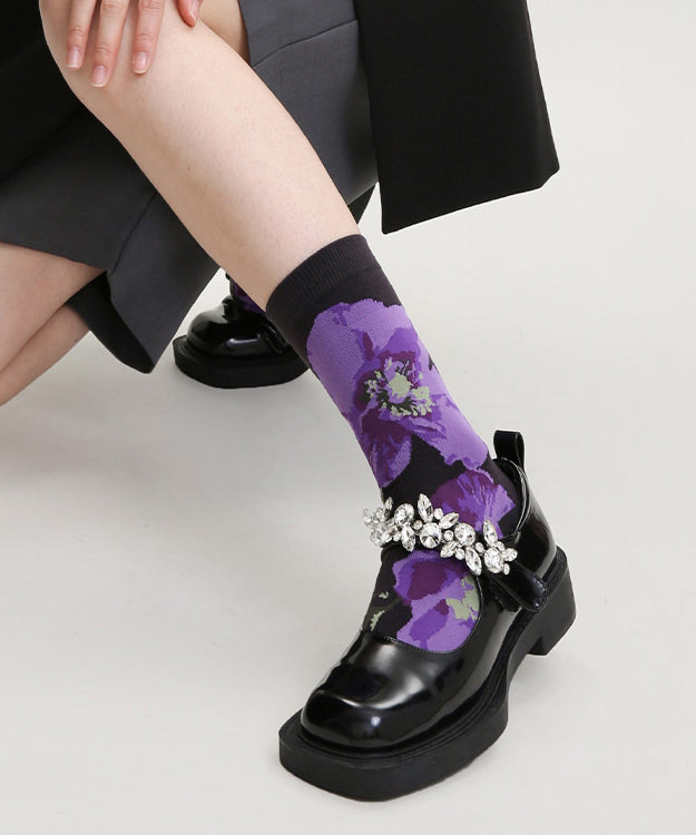 Chaussettes mi-mollet chics et polyvalentes en coton jacquard - TrendAura