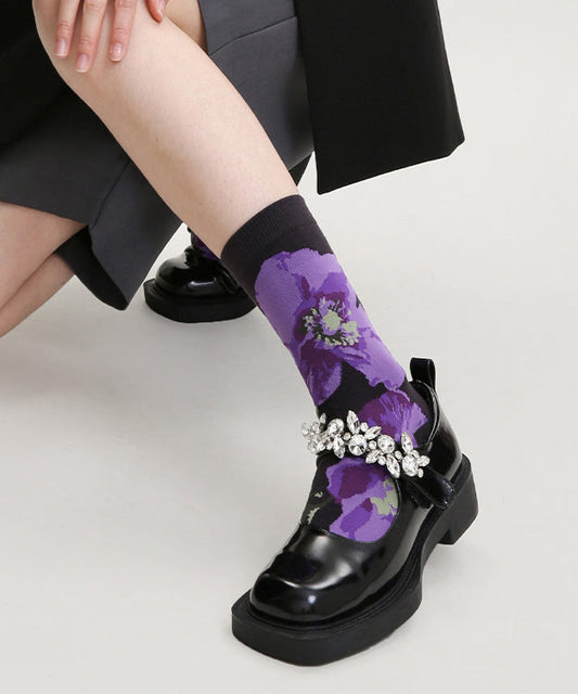 Chaussettes mi-mollet chics et polyvalentes en coton jacquard - TrendAura