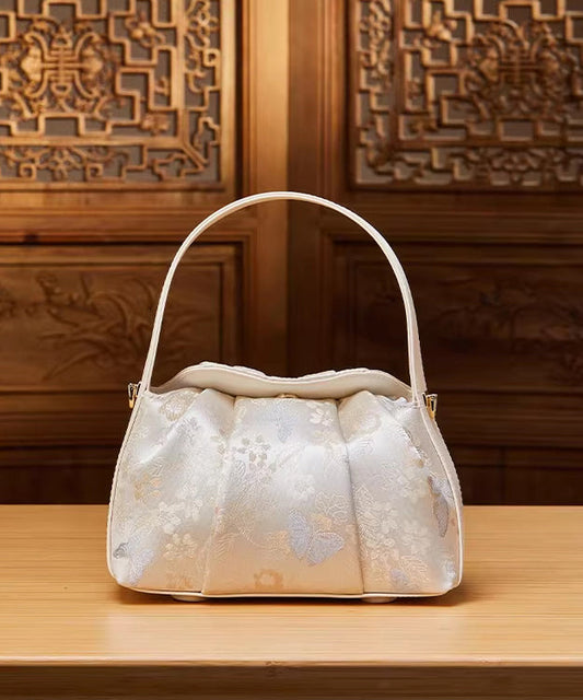 Sac fourre-tout polyvalent en jacquard beige de style chinois - TrendAura