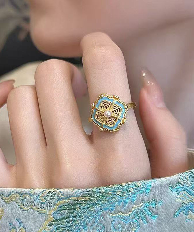 Bagues en or et perles de style chinois antiques - TrendAura