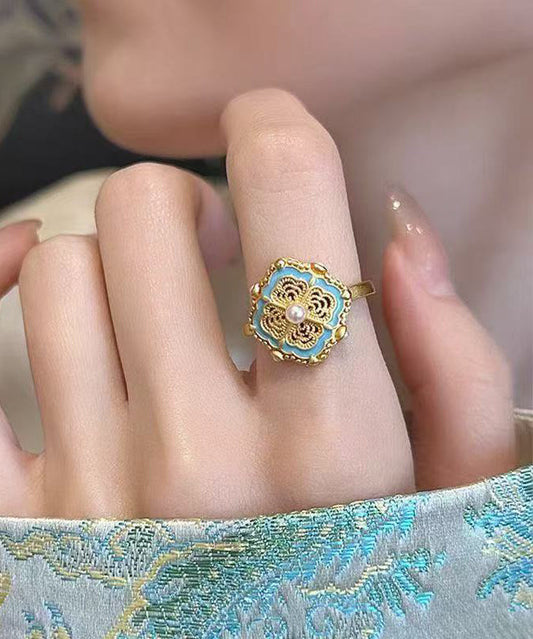 Bagues en or et perles de style chinois antiques - TrendAura