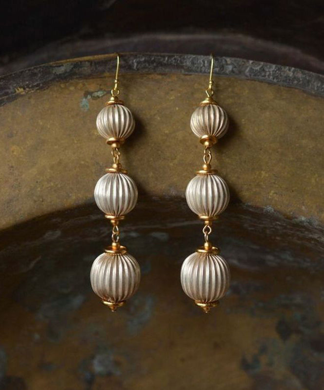 Boucles d'oreilles pendantes en alliage de cuivre doré de style chinois - TrendAura
