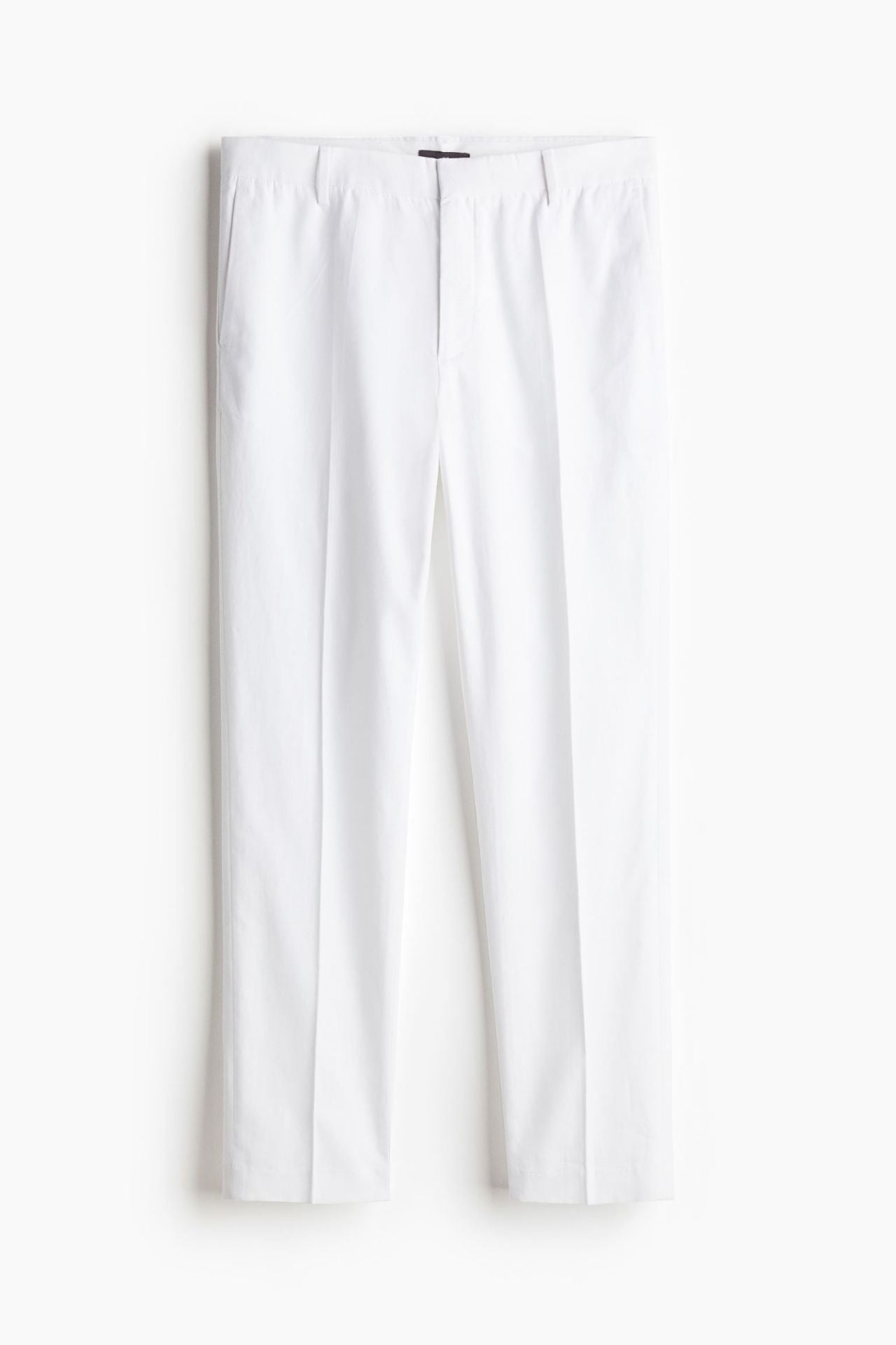 Chino pants with straight leg made of cotton and linen